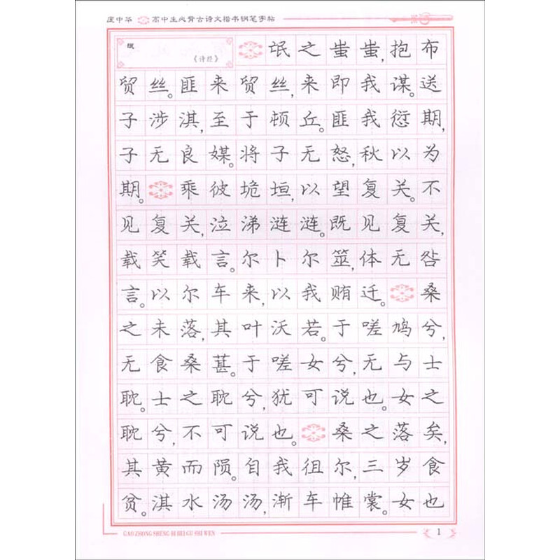 庞中华硬笔书法系列:庞中华高中生必背古诗文楷书钢笔字帖图片