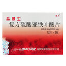 xd/西点 益源生 复方硫酸亚铁叶酸片 50mg*24片/盒 装