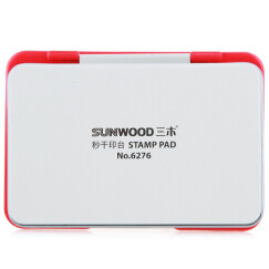 三木(SUNWOOD) 6276 金属方形秒干印台 红色 办公文具