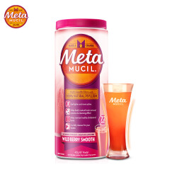 美达施Metamucil 美国进口 膳食纤维粉鲜莓味 72次/罐425g meta低糖代餐粉冲调奶昔