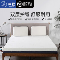 眯狸(mlily) 记忆棉床垫子 防滑海绵单人宿舍榻榻米床垫 薄垫 双人学生床垫床褥子垫 【10cm厚】【亲肤透气款】加厚透气 180cm*200cm双人床(上市品牌 塌陷包赔)
