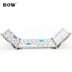 航世（BOW）HB088 可折叠带鼠标触控功能无线蓝牙键盘 ipad平板手机多设备通用办公键盘  金色