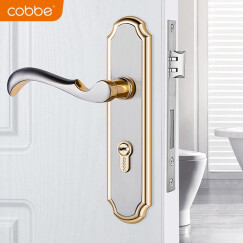 卡贝（cobbe）卧室门锁室内静音门锁机械房门锁木门把手通用金色分体锁套装 【锌合金】金拉丝色（新门可用）