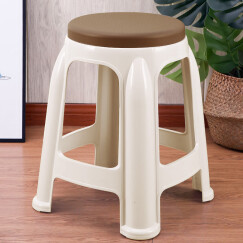 华恺之星 塑料凳子 家用加厚耐磨餐椅子小圆凳板凳换鞋浴室凳 咖色