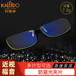 科莱多（KALEIDO） 科莱多 防蓝光夹片近视眼镜夹片电竞游戏电脑护目平光镜 中号方形夹片-镜片尺寸5.8*3.7cm