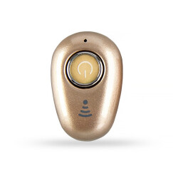罗巴赫（LUOBAHE） 运动小型无线蓝牙耳机入耳式单耳听歌通话耳塞跑步开车商务适用于苹果安卓等手机通用 金色+充电器