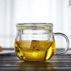 美斯尼 泡茶杯玻璃水杯子 茶水分离杯花茶杯绿茶杯居家用茶具 蜜蜂杯400ml