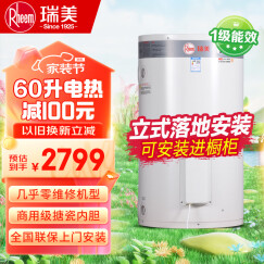 瑞美（Rheem）立式热水器电60升小型家用洗澡 恒热落地式安装 机械式几乎零维修机型 60L 2400W 一级能效