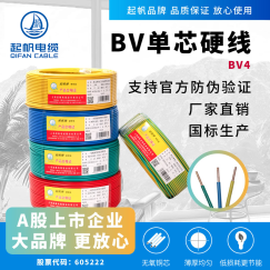 起帆（QIFAN）电线电缆 BV4平方 家装家用电线 单股铜芯硬线 绿色 100米