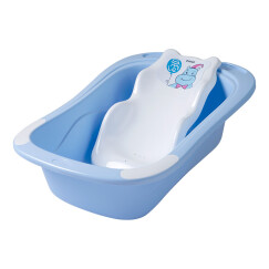 日康（rikang） 浴盆 婴儿洗澡盆 宝宝谷盆带浴床 坐躺两用适用 RK-3627 蓝色