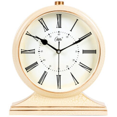 康巴丝（Compas）挂钟古典欧式座钟表复古客厅装饰台钟创意卧室床头时钟石英钟 3020罗马盘白裂纹