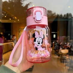 迪士尼（Disney）儿童水杯夏季塑料杯按键直饮杯小学生运动水杯男童女童杯子
