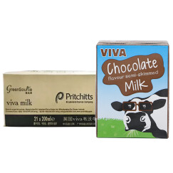 爱尔兰 进口牛奶 韦沃（ VIVA）巧克力牛奶 英国学生饮用奶 白领成人风味牛奶 200ML*21盒