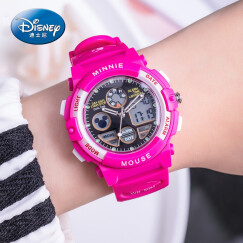 迪士尼（Disney） 防水夜光儿童手表女孩 米奇电子表 多功能运动表女童学生手表 MK-15015P