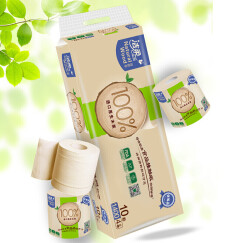 洁柔卷纸 本色食品级加厚4层140g卫生纸*10卷 健康用纸 自然木系列