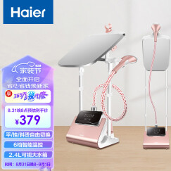 海尔（Haier）挂烫机 2.4L 双杆6档蒸汽熨斗家用手持熨烫机HY-GS2406H（面板可旋转）