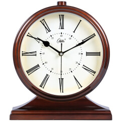 康巴丝（Compas）挂钟古典欧式座钟表复古客厅装饰台钟创意卧室床头时钟石英钟 3020罗马盘木纹