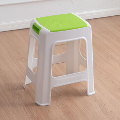 好尔塑料凳子客厅厨房家用凳子可叠摞餐高凳带提手板凳大号绿色 1个装