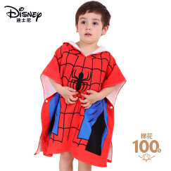 迪士尼（Disney）儿童连帽浴巾A类纯棉纱布婴儿宝宝斗篷披风柔软蜘蛛侠60X120CM