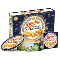 皇冠（danisa）丹麦曲奇饼干礼盒908g 零食团购送礼 印尼进口（两款包装随机发）