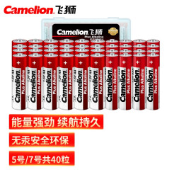 飞狮（Camelion）碱性电池 干电池 5号24节+7号16节 鼠标/键盘/血压计/血糖仪/遥控器/玩具/指纹锁