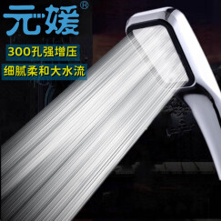 元媛浴室长方形300孔增压手持淋浴花洒喷头大出水热水器配件高压淋雨 冲凉花酒+卫生间2.5米加长软管 单个装