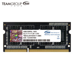 十铨（Team） 4GB DDR3 1600频率 笔记本内存条 低电压版