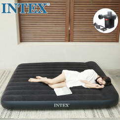 INTEX 内置枕头充气床垫 露营气垫床 折叠床双人特大躺椅66770