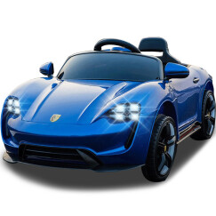 米蚁 米蚁（MiYi）儿童电动车四轮汽车可坐人带遥控玩具小孩童车 升级蓝+早教音乐+摇摆+皮座