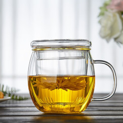 美斯尼 泡茶杯玻璃水杯子 茶水分离杯花茶杯绿茶杯居家用茶具 茗韵杯500ml