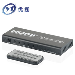 优霆HDMI分割器4进1出单画面切换不黑屏无延迟分屏器四画面分配器多种功能模式支持1080P60hz 1.3版无缝切换器
