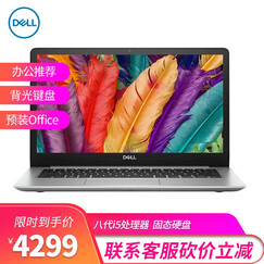 戴尔(DELL)灵越5370-2505轻薄本13.3英寸办公i5学生办公手提笔记本电脑 8GB内存 240G固态 银色定制 i5-8250U四核 HD620显卡 背光键盘