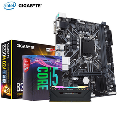 英特尔(Intel)酷睿i5 8400/9400F盒装处理器cpu主板套装显卡内存条台式机电脑硬件 技嘉B360M D2V/8G i5 9600KF六核【3.7GHz 不带集显】
