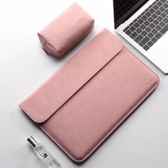 泰克森12电脑包air11苹果笔记本Macbook内胆包pro13皮套mac保护套15英寸手提 三代细腻皮纹微绒-横款玫瑰粉 Air13.3或Retina13.3英寸