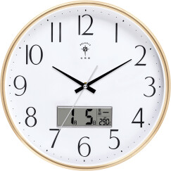 北极星（POLARIS）挂钟客厅钟表万年历现代石英钟时尚日历时钟创意挂表金色33cm