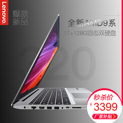 联想IdeaPad320 新一代高性能手提办公笔记本电脑超薄本游戏轻薄本商用本330C-15升级 升级A10-9620/8G/1T+128G固态 2G独显 银色 W10 15.6英寸