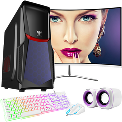 亚当贝尔 酷睿i5-8400/酷睿i7独显/GTX1060家用商务办公游戏台式电脑主机整机全 主机+24英寸曲面显示器整套全套 套餐三(酷睿i7+8G+GTX750Ti)吃鸡