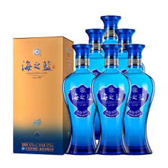 洋河【官方授权】 海之蓝 整箱装白酒  蓝色经典 42度 375mL 6瓶