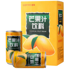 韩国原装进口 乐天(Lotte) 芒果汁饮料180ml*15罐 整盒