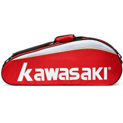 川崎KAWASAKI羽毛球拍包独立鞋袋单肩包3支装TCC-047 红色