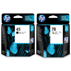 惠普（HP）51645AA 45 黑彩墨盒套装（含1支黑色+1支彩色，购买时彩色为附件） 