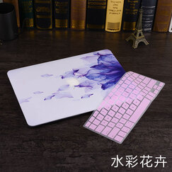 倍晶 macbookair/pro保护壳13.3英寸苹果13电脑pro15.4外壳mac 12保护套 水彩花卉+透光熏衣紫键盘膜+透明防尘塞 新款Pro15英寸带触控栏(A1707/1990)