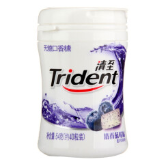 清至（Trident）无糖口香糖 清香蓝莓 54克约40粒（新老包装交替发货）