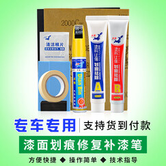点缤 汽车补漆笔 划痕修复笔 点漆笔珍珠白 修补笔 车漆宝 油漆修补笔 汽车用品 单只笔+划痕蜡A+増亮剤蜡B+胶带+送砂纸清洁棉片 下单备注车型年款及颜色(如2017年卡罗拉白色)