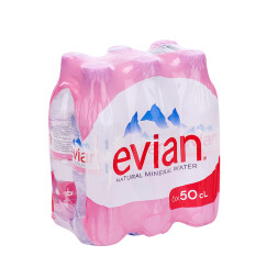 法国进口 依云（EVIAN）矿泉水 500ml*30瓶/箱 塑料瓶（整箱出售）