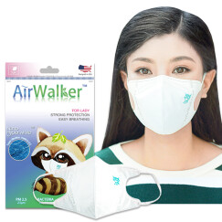 鲜行者 Airwalker 美国进口滤材女士防护口罩 女士适用 防PM2.5防雾霾 耳带式 6只装