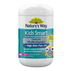 佳思敏Nature's way DHA儿童鱼油复合维生素全面营养鱼油丸 100粒/瓶 1岁以上  佳思敏鱼油