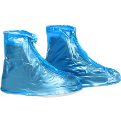图跃（TUYUE）户外防雨鞋套男女加厚底雨鞋 雨天防水鞋套 防滑雨靴套 平底蓝40-43