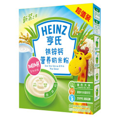 亨氏 (Heinz)  婴幼儿辅食 铁锌钙奶  宝宝米粉米糊 400g (辅食添加初期-36个月适用)