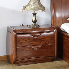 光明家具 床头柜古典中式北美红橡木储物柜收纳柜1412 实木床头柜